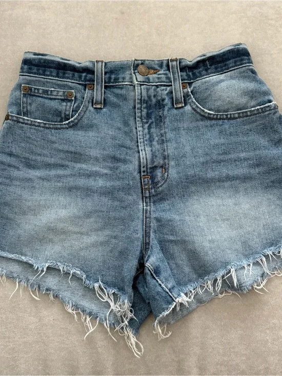 Denim High-Rise Distressed Shorts
