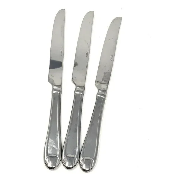 Oneida Garnet ALL GLOSSY Stainless 18/10 Dinner Place Knives 9 5/8” Set Of 3