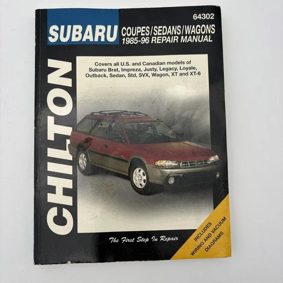 Vintage Subaru Coupes/Sedans/Wagons 1985-96 Chilton Black PB‎ Repair Manual