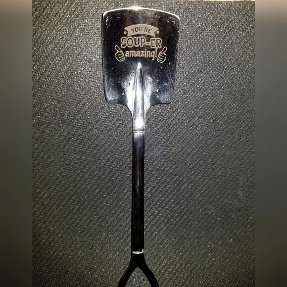 'You're Soup-er Amazing' Engraved Silver Spoon