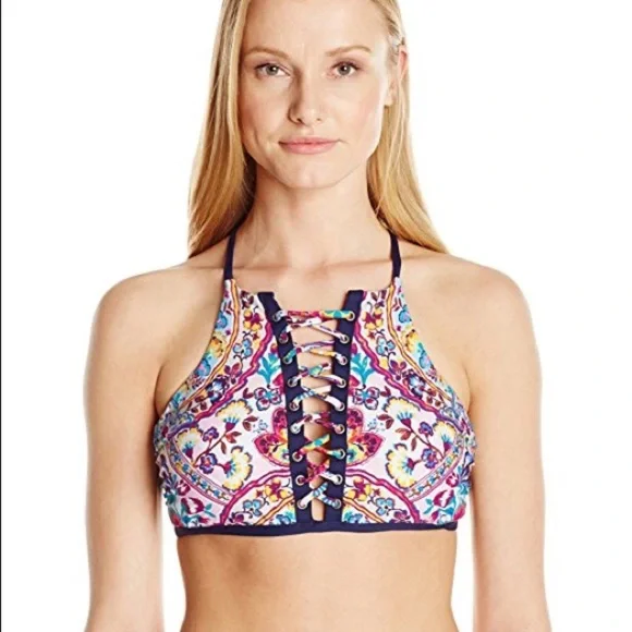 Nanette Lepore Festival Stargazer Lace-up Top NWT