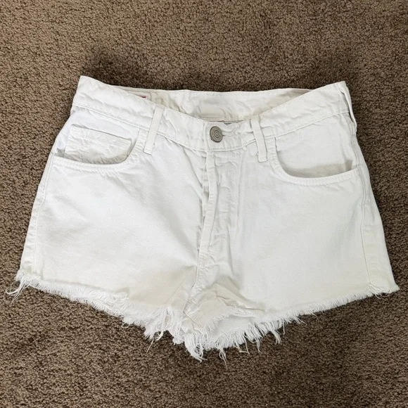 True Religion White Denim Shorts