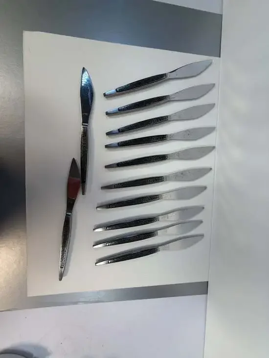 Set of 12 Vintage AS Stainless Japan Mid-Century Modern Dinner Knives