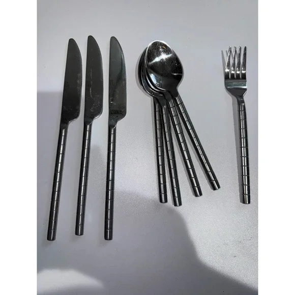 Pier 1 Imports Flatware 18/8 Stainless‎ Bamboo 9 Lot