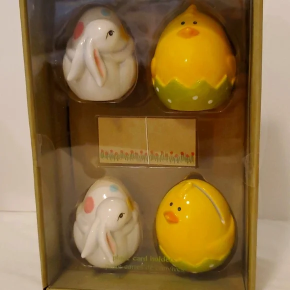 Pier 1 * 4 -Easter Bunny and Chick Place Card Holder