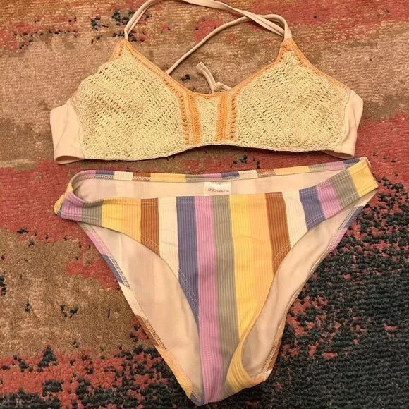 Xhilaration Multicolor Crochet Bikini Set
