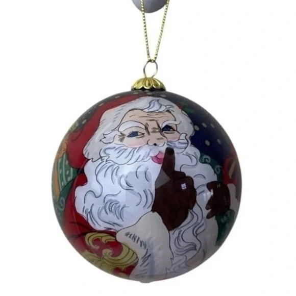 Li Bien Christmas Ornament Hand Painted from Inside Santa 2011 Pier 1 New In Box