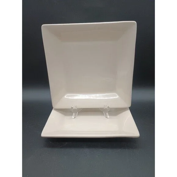 Pier 1 Essential Colours Square Salad Plates Cream Set Of 2
