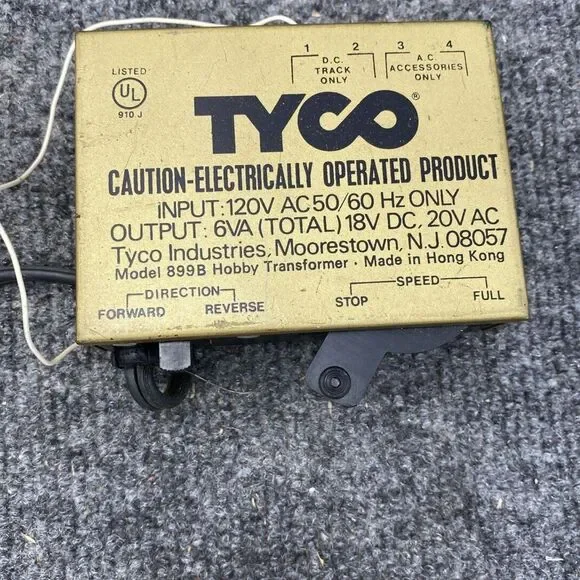 Vintage Tyco 899B Hobby Transformer Power Supply Train Controller DC AC Track