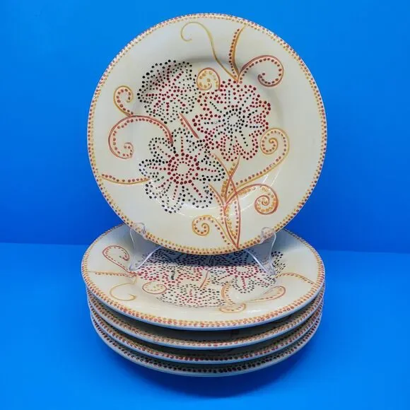 Pier 1 Floral Dots Set Of 5 Discontinued 9