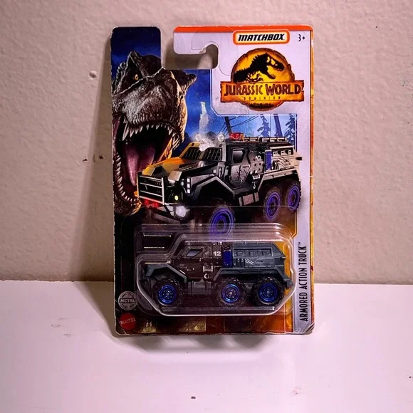 Matchbox Jurassic World Armored Action Truck Grey Blue Dominion Die-Cast HBH06