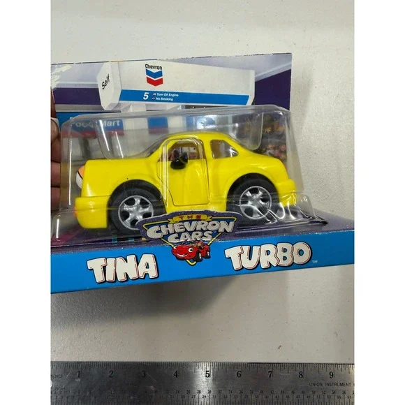 The Chevron Cars Tina Turbo Yellow Collectible Toy Car 1998 New in Box