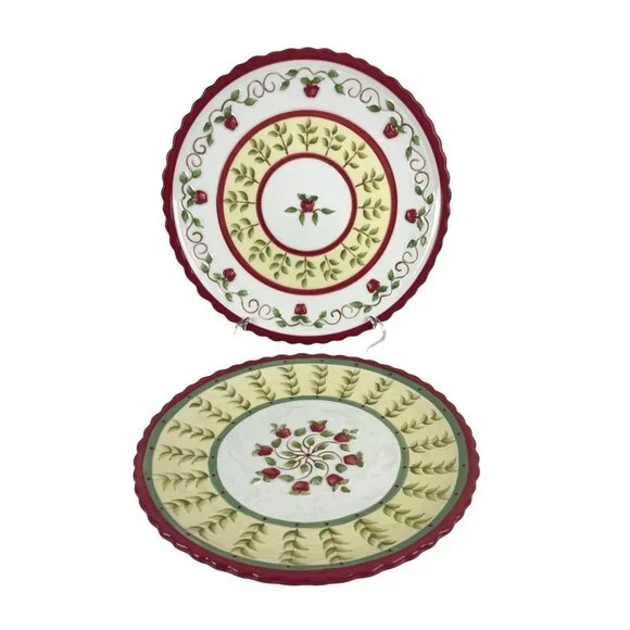 Giftcraft Raised Apple Plates Karla Dornacher Set of 2 8.5