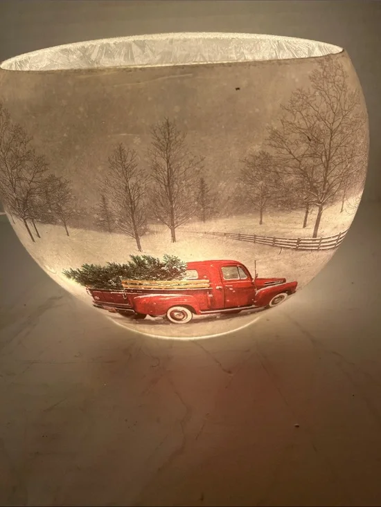 Pier 1 Red Truck Winter Lantern
