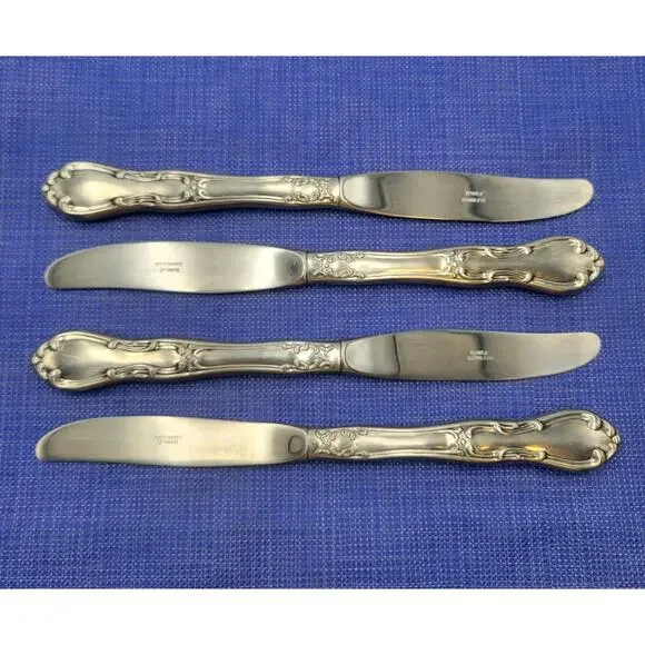 Set of 4 Towle Silver Merrimack Stainless Steel USA Dinner Knives