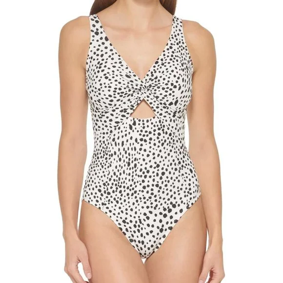 DKNY Cutout Twist One-Piece Swimsuit