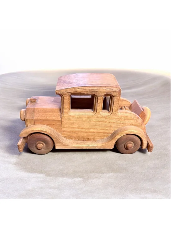 Vintage Wooden Model A Car 1979 Ol' Tyme Toys by Gayle Anderson Handmade Oak