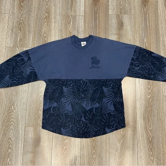 Spirit Jersey Aloha Navy Crew Neck Heavy Cotton Tshirt (lightweight sweats) sz M