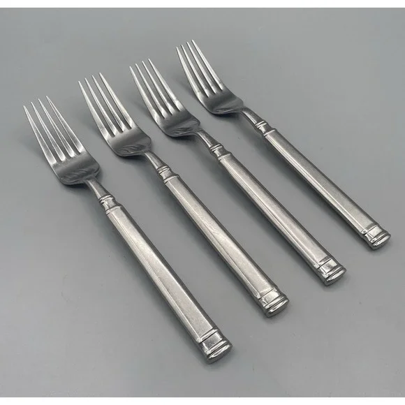 Hampton Silversmiths OPTIMUM  4pcs Dinner Forks Frosted Stainless Flatware 8