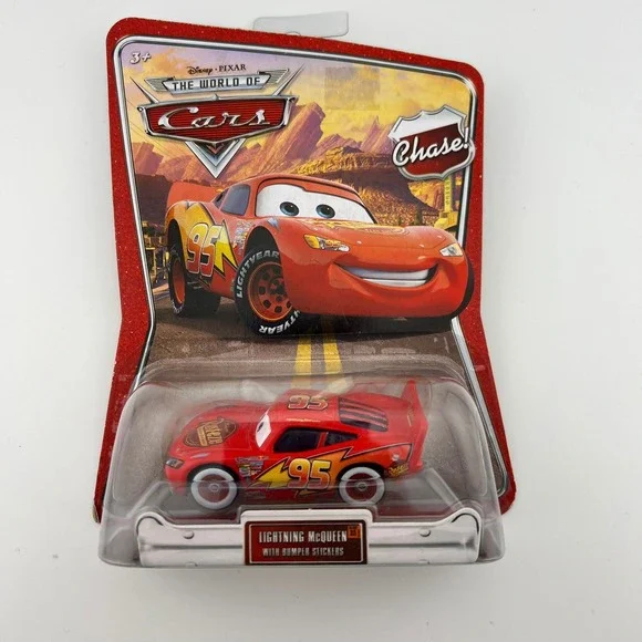 Disney Pixar Cars Lightning McQueen #35 Chase with Bumper Stickers NEW