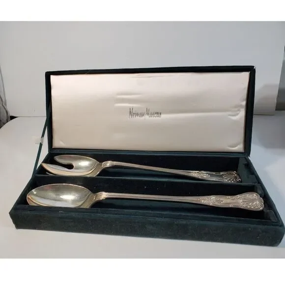 Neiman Marcus Vintage Godinger Silver Plated Salad Serving Set
