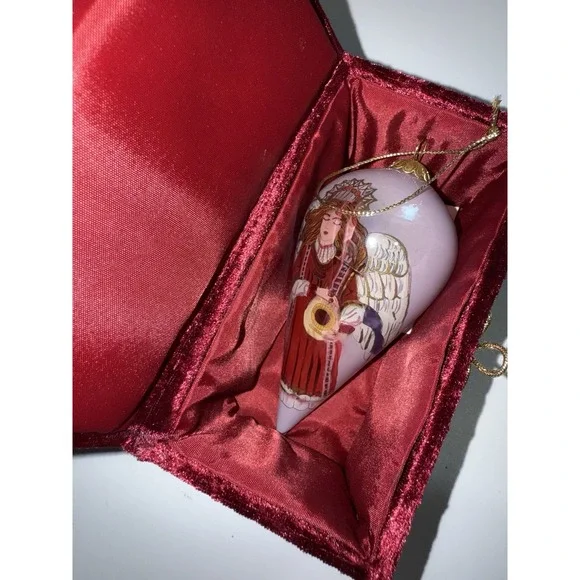 Pier 1 Li Bien Christmas Ornament 2003‎ Tear Drop Blown Glass Angel VTG