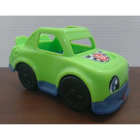 Fisher Price Little People GREEN RACE CAR #2 VEHICLE for RACING Sports Car