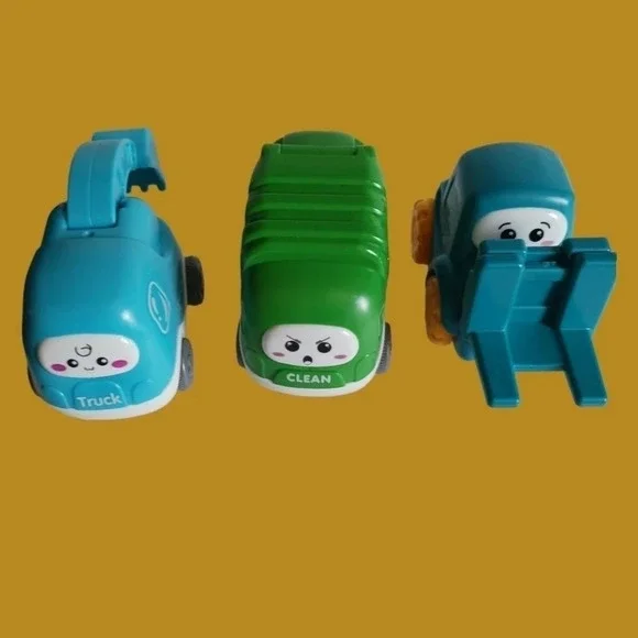 Cartoon face play vehicle set of 3