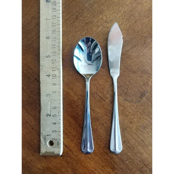 Lot 2 Gran Royale Butter Spreader & Jelly Sugar Shell Spoon Server Korea Vintage