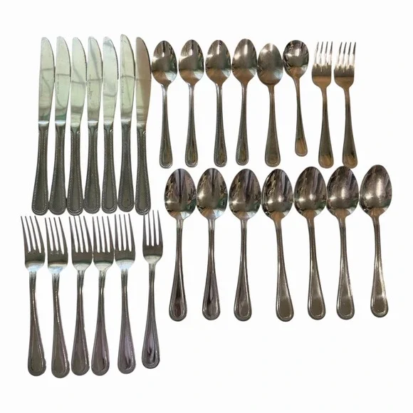 Gibson Bead 18/0 Stainless Flatware Replacement Pcs Set Of 28
