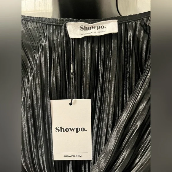 Showpo. Black Pleated Blouse
