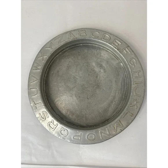 Vintage Alphabet Holdfast Junior Baby Plate Patented No. 1177728 Decor Read