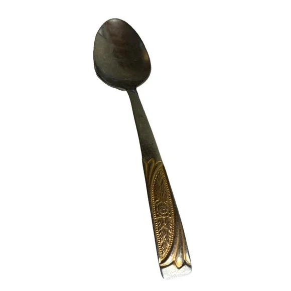 Inoxpran INX1 Teaspoon Stainless 18/10 Gold Tone Accents 5