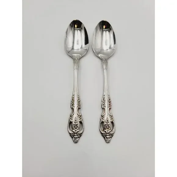 Oneida Pembrooke Renoir Set of 2 Teaspoons Spoons Stainless Flatware