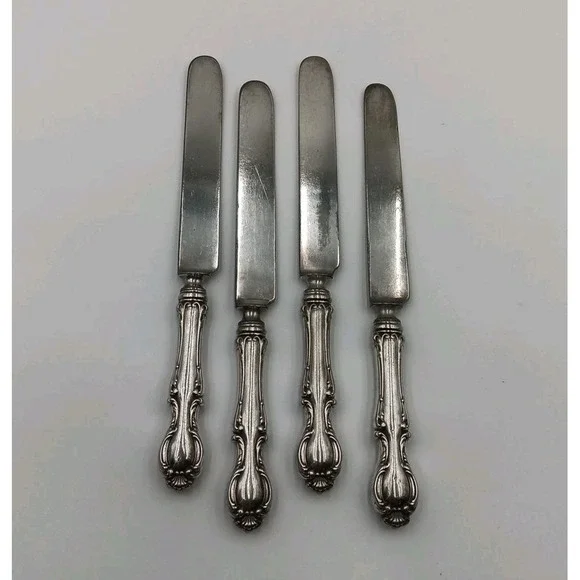 4 Wallace Silver PlateJOAN Pattern  ‎ Silverplate Flatware 1896 Knives