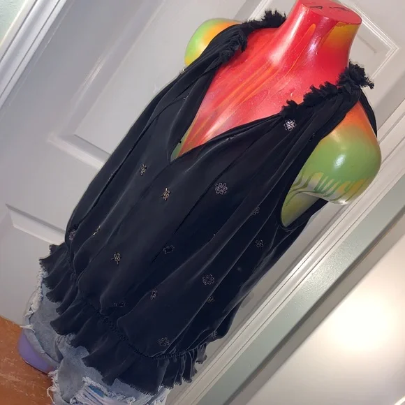 EXPRESS Low Neckline Silk Top