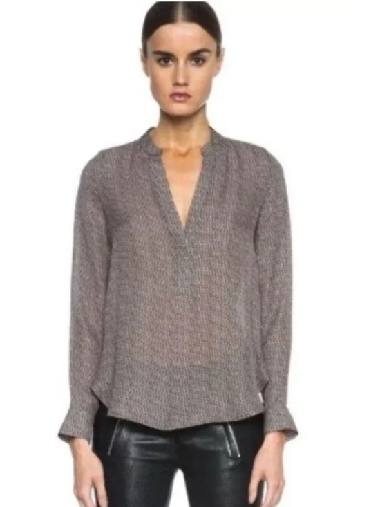 Vince Silk Striped Blouse