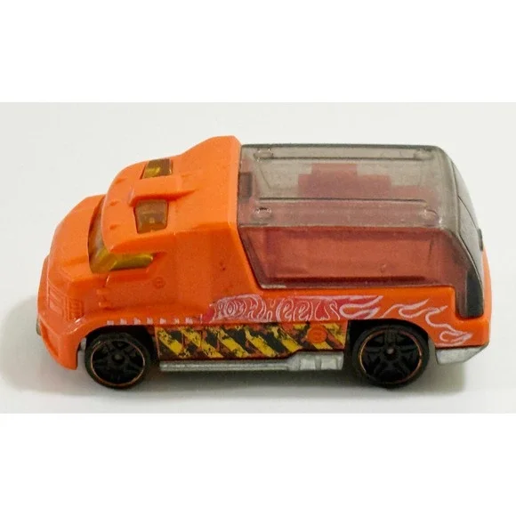 Hot Wheels Diecast Truck Kids 1:64 Orange Flame Hazard Stripe R0935