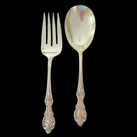 William Rogers Mfg Co GRAND ELEGANCE Serving Spoon & Fork Silverware Extra Plate
