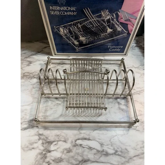 VTG International Silver Co. Silverware Buffet Caddy Holds Service for 12 (2592)