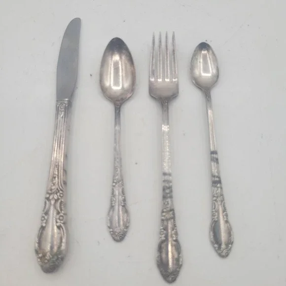 Oneida ENCHANTMENT Child (2) Spoon, Fork & Knife Silver‎ Plate Flatware