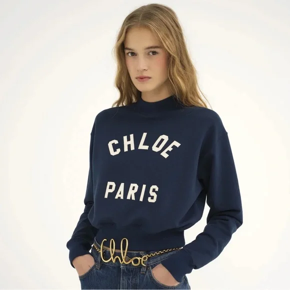 ✨ CHLOE navy logo sweatshirt $1,190
