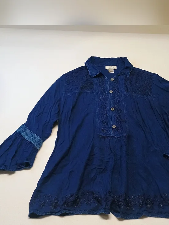 Oso 90's Casuals Women's Size M Boho Bell Sleeve Blouse