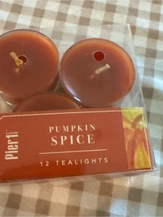 Pier 1 Pumpkin Spice Orange Tealight Candles - Set of 12