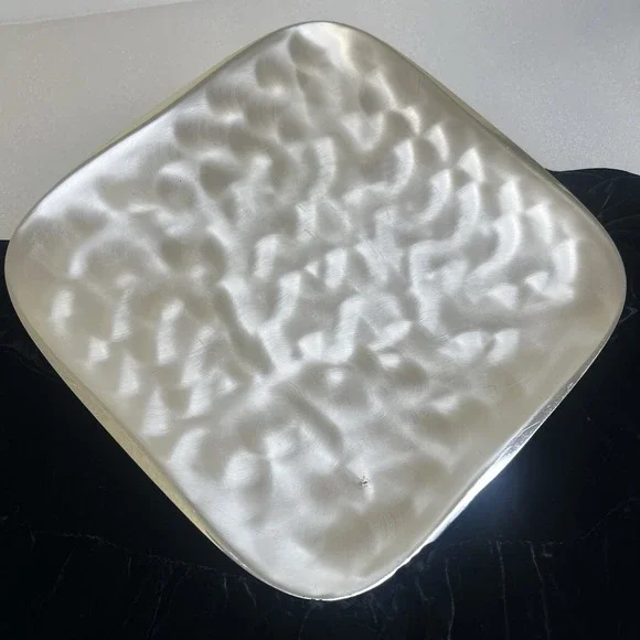 Vintage WMF-IKORA Silver Plated Footed Plate Tray Swirl 1 Brushed Finish GERMANY