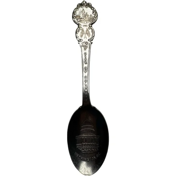 American Collectors Guild Washington DC Souvenir Spoon Silver Good Heritage 1791