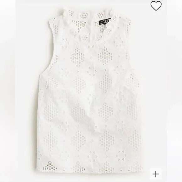 J Crew NWT Fleur Top in Eyelet Size Small in White