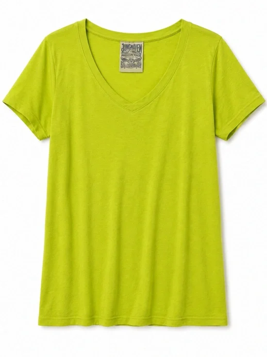 Jungmaven Paige V-neck tee Bright Yellow Large