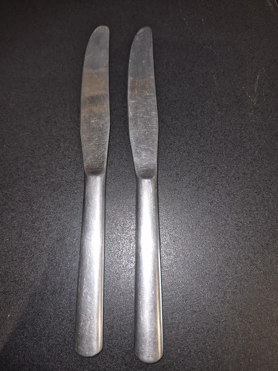 2 Vintage WWII Era Silco Stainless US Military Mess Hall Butter Knives 1017