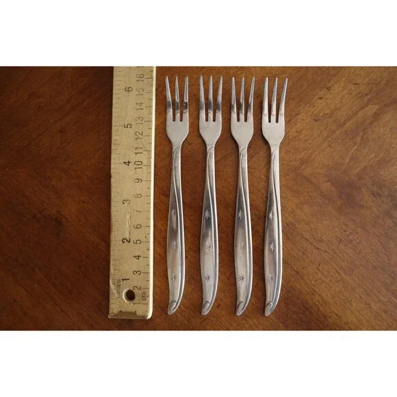 Impassa Atomic Starburst 4x Cocktail Fork 6.25
